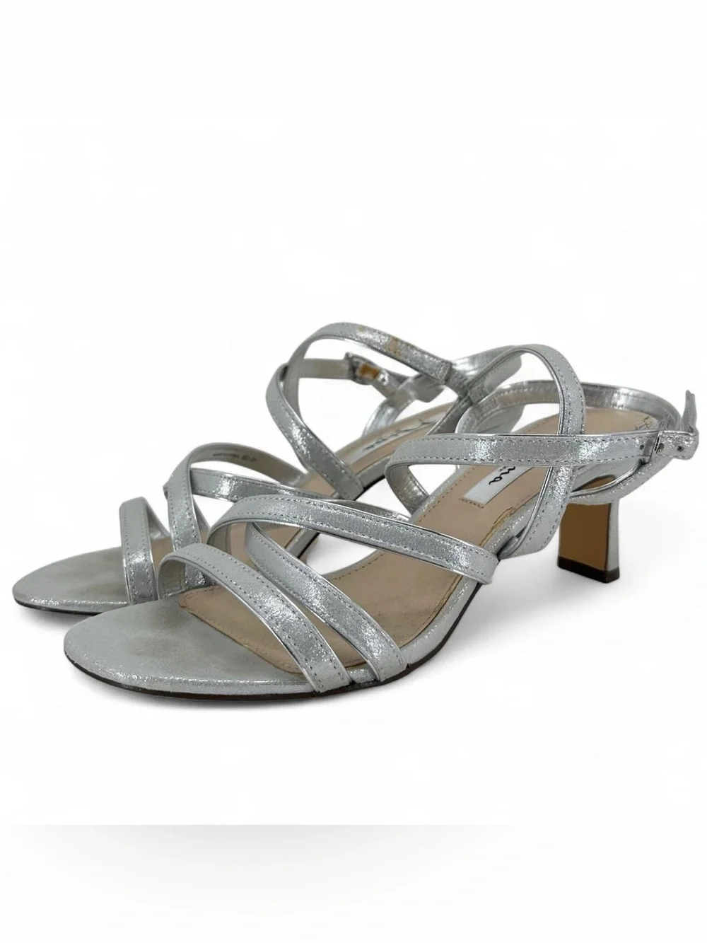 Nina sparkly silver strappy heels